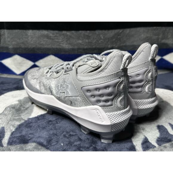 Under Armour Harper 8 Elite Mens 7.5 Halo Grey Metal Baseball Cleats 3026588-102 - Picture 4 of 10